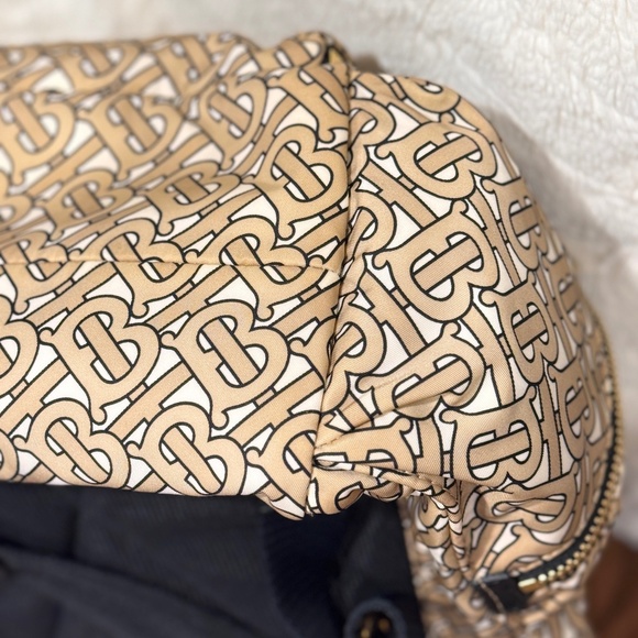 Burberry TB Monogram Rucksack Backpack Bag Nylon Purse Beige Black Gold Gorgeous main image 13